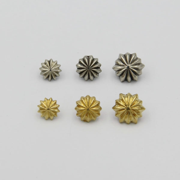 Flower Daisy Studs Pin Back Leather Crafts Decoration Hardwares - Concho