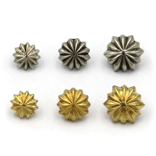 Flower Daisy Studs Pin Back Leather Crafts Decoration Hardwares - Concho