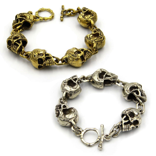 Mens Skull Bracelet Unique Mens Punk&Hippes Rocking Bracelet Fashion Skull - Metal Field Shop