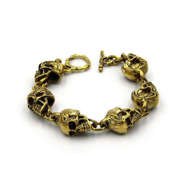Mens Skull Bracelet Unique Mens Punk&Hippes Rocking Bracelet Fashion Skull - Metal Field Shop
