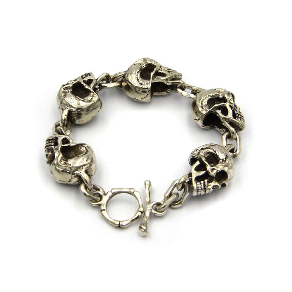 Mens Skull Bracelet Unique Mens Punk&Hippes Rocking Bracelet Fashion Skull - Metal Field Shop