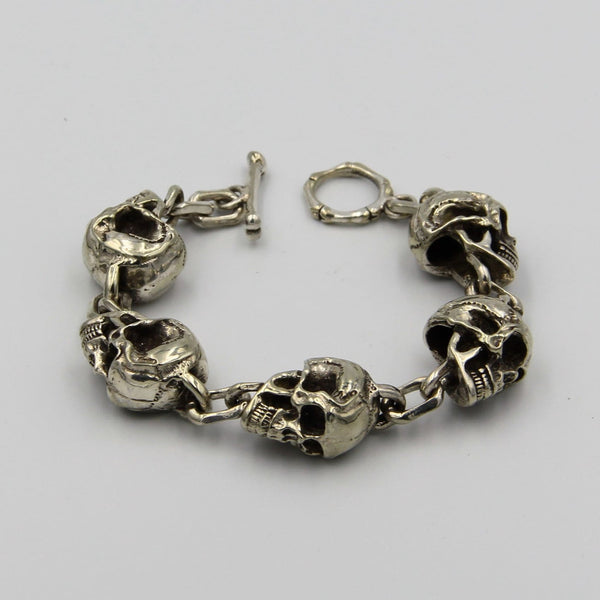 Mens Skull Bracelet Unique Mens Punk&Hippes Rocking Bracelet Fashion Skull - Metal Field Shop