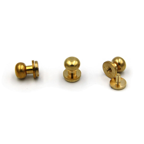 Brass Screw Button 11x10x12 mm - Metal Field Shop