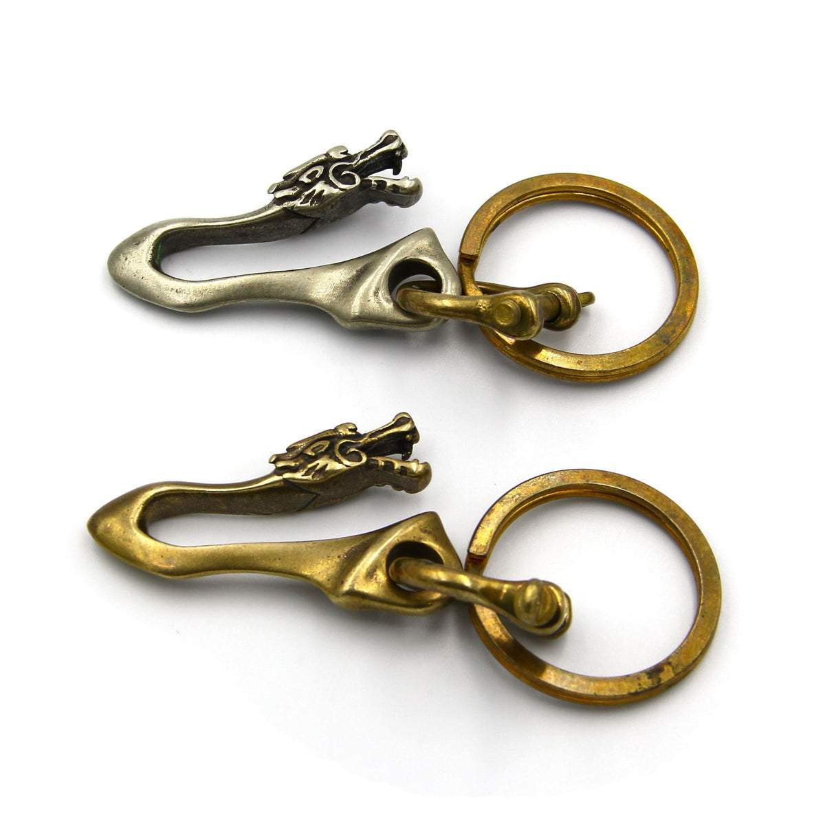Vintage Dragon Keychain Designer Rerto Cool for Mens Holder Brass