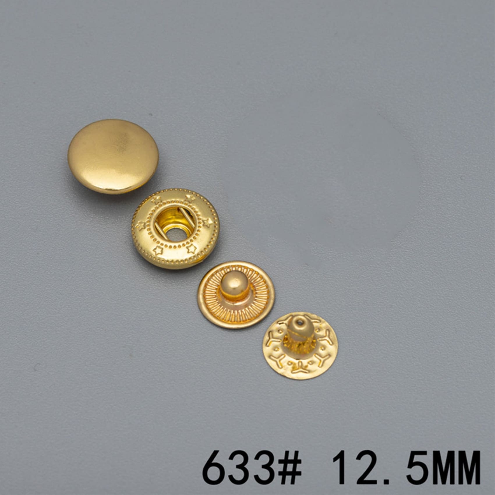 12.5mm Brass Snap Button Leather Craft Fastener Closure - 10pcs - Buttons & Snaps