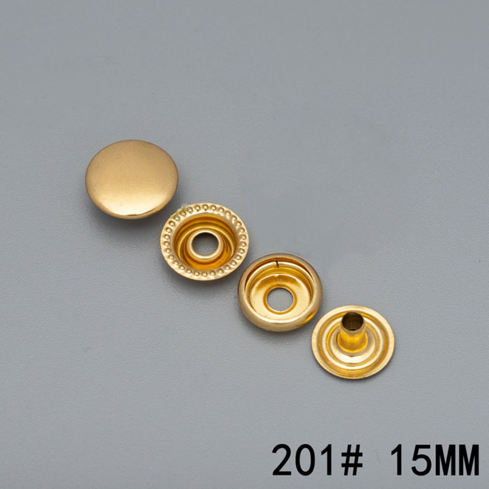 15mm Brass Snap Button Leather Craft Fastener Closure - Buttons & Snaps