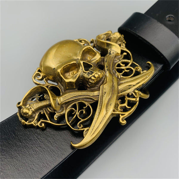 Brass/Silver Skull Buckle,Biker Jewelry Buckle,Hip Hop Fashion Buckle,Musician Belt Buckle Decoration