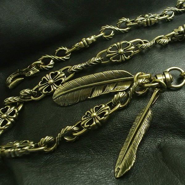 Brass Chain Wallets Leather Purse Chain Biker Jewelry Keychain