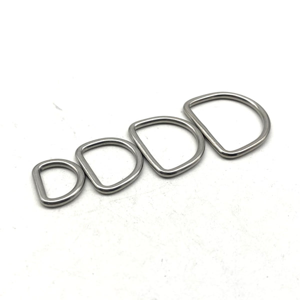 3mm Wire Stainless D Ring Seamless D Loop 15-20-25-30mm - BELT LOOP