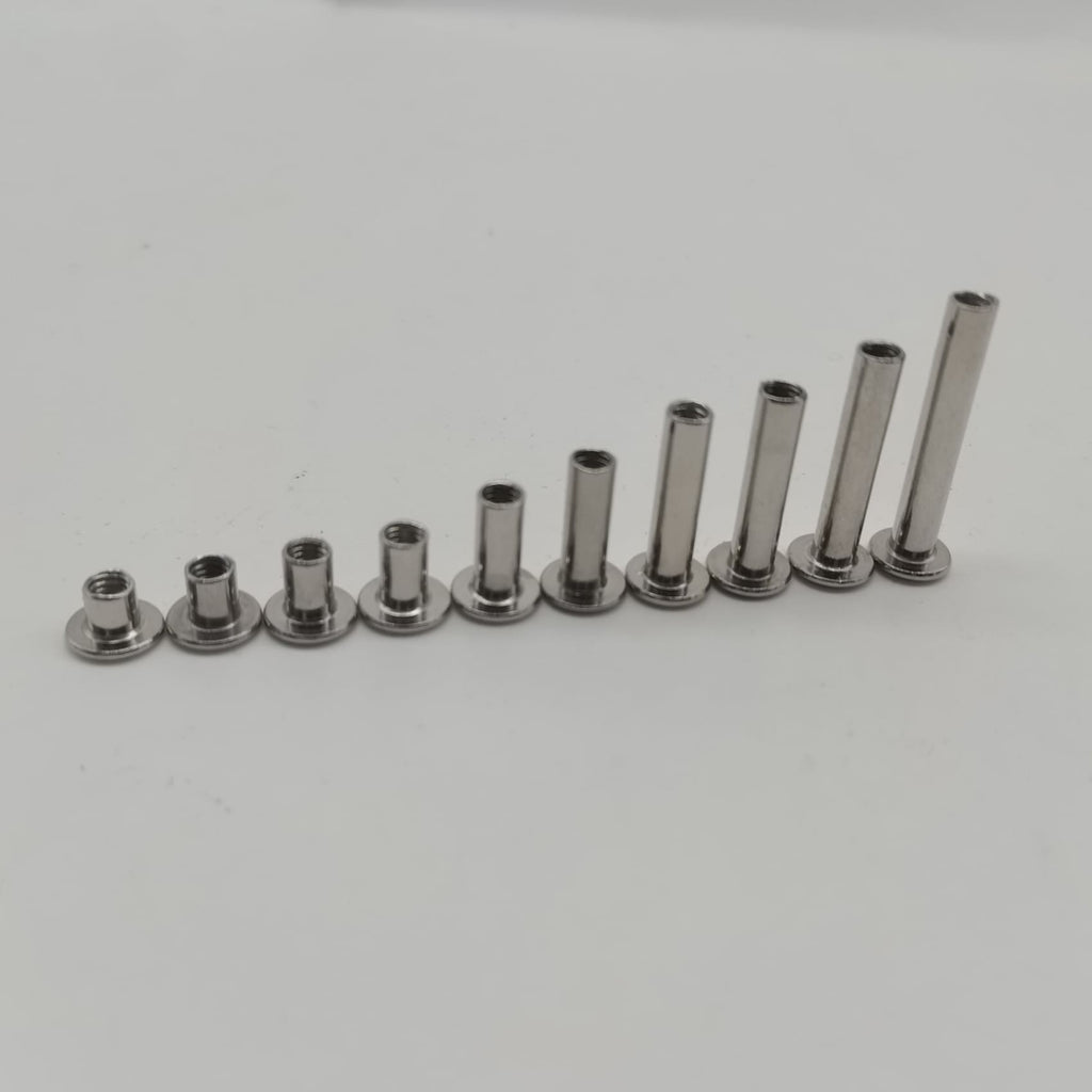 Chicago Screws 7MM Belt Screw Rivets Binding Screw Posts Nickel