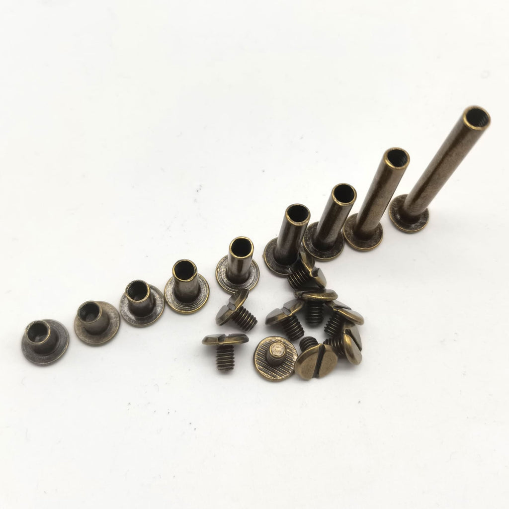 4-125mm Bronze Binding Screw Rivets Leather Booking Menu Binding Work –  Metal Field Shop