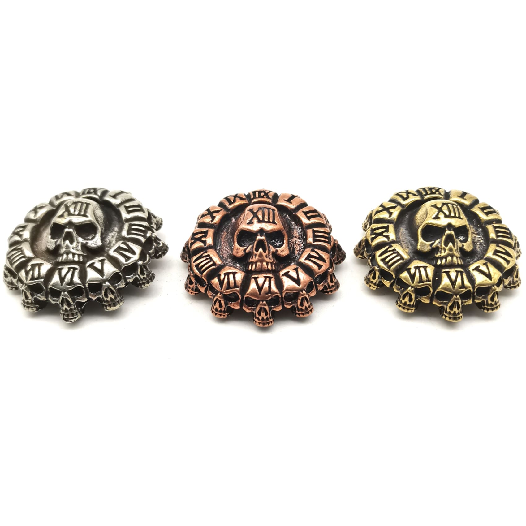 40mm Copper Casted Death Skull Conchos Screw Back Leather Bag Decoration Accessories - Concho