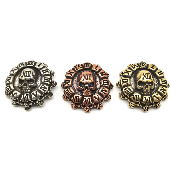 40mm Copper Casted Death Skull Conchos Screw Back Leather Bag Decoration Accessories - Concho