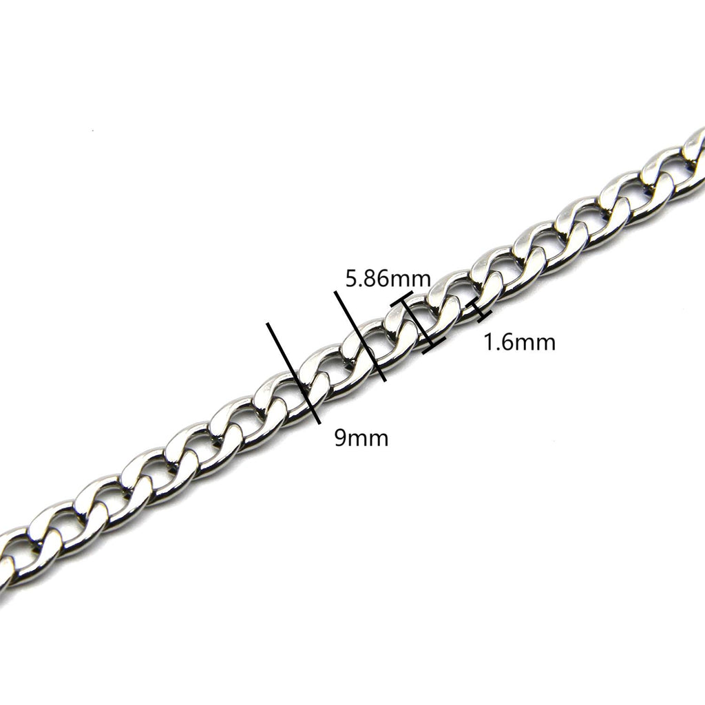 NK Silver Chain Korean Design Stainless Steel Chain Figaro Chains 6mm –  Metal Field Shop