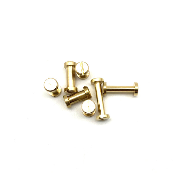 6mm Diameter Post Brass Chicago Screw Leather Crafting Screw Rivets