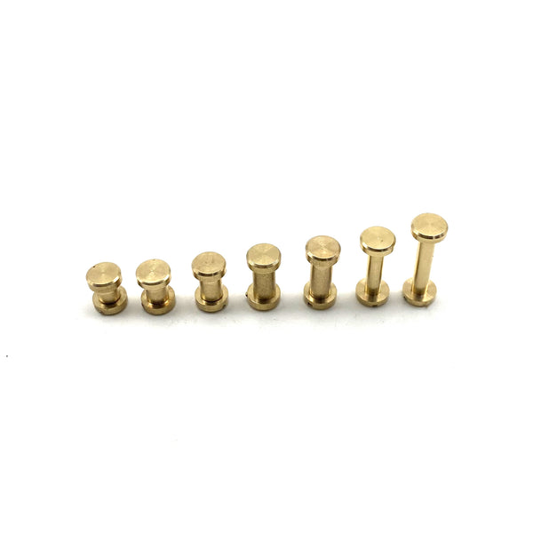 6mm Diameter Post Brass Chicago Screw Leather Crafting Screw Rivets