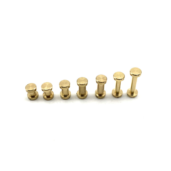 6mm Diameter Post Brass Chicago Screw Leather Crafting Screw Rivets