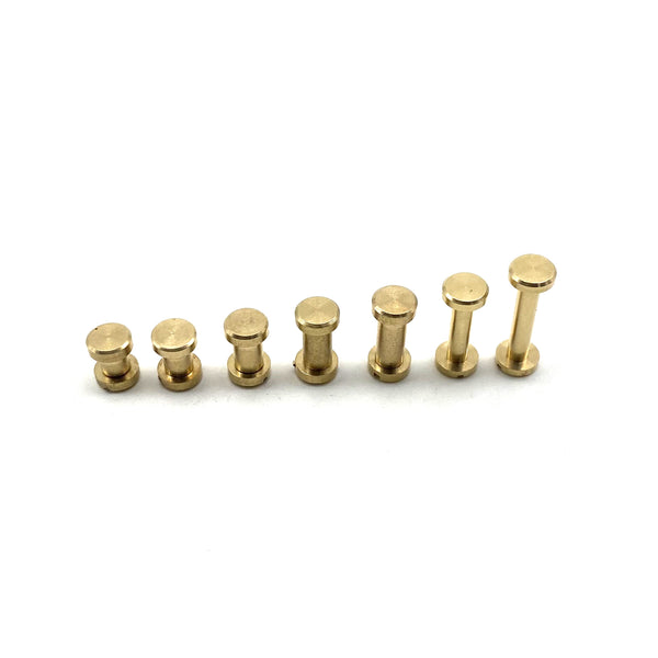 6mm Diameter Post Brass Chicago Screw Leather Crafting Screw Rivets