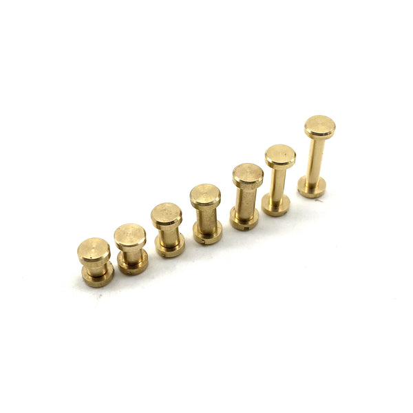 6mm Diameter Post Brass Chicago Screw Leather Crafting Screw Rivets