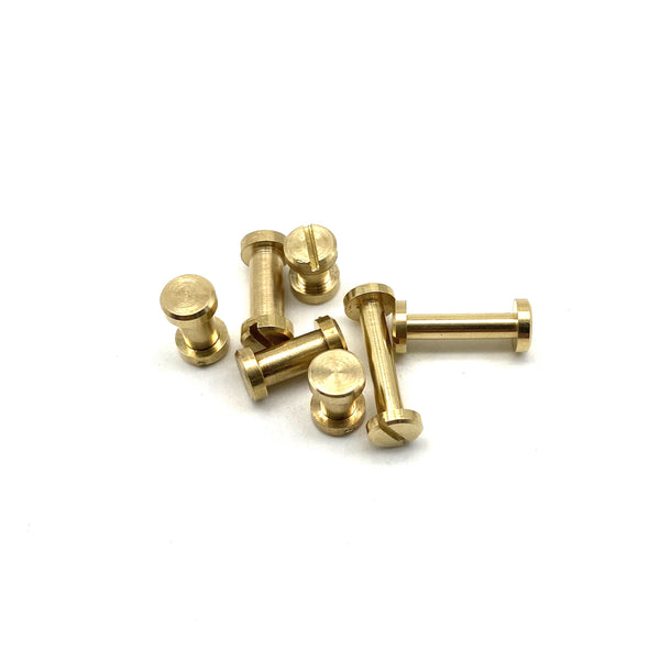 6mm Diameter Post Brass Chicago Screw Leather Crafting Screw Rivets