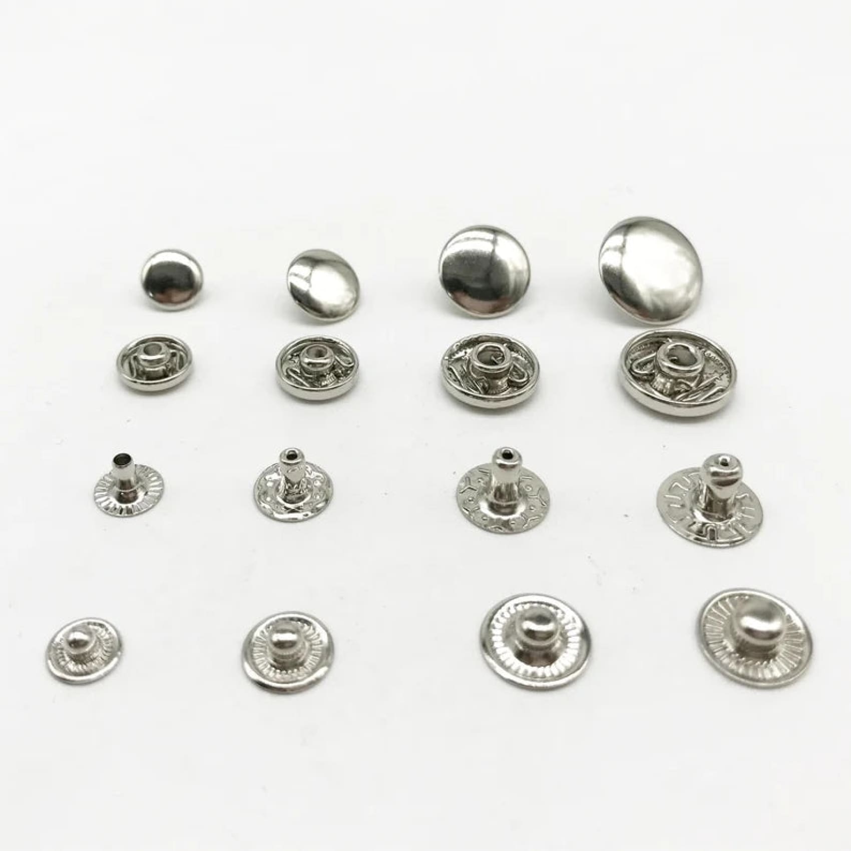 Unique Bargains 10 Sets Screw Snap Kit 10mm Stainless Steel Snaps Button with Tool, Silver Tone - Silver Tone