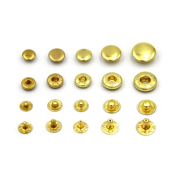 8mm Brass Snap Button Leather Craft Fastener Closure - Buttons & Snaps