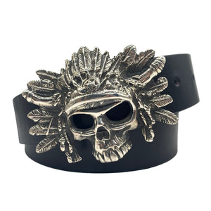 925 Sterling Silver Skull Buckle Indian Chief Buckles Handmade,Custom Silver Buckle - Belt Buckles Brass