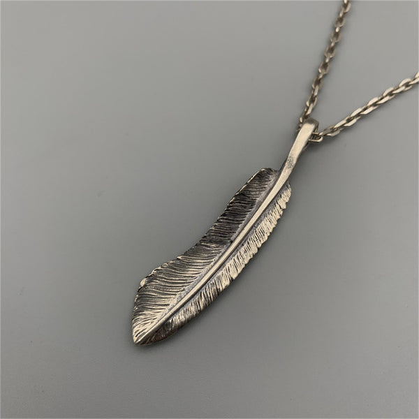 Goros Takahashi Silver Feather Charm Necklace Japan Fashion Necklaces Gift for BF