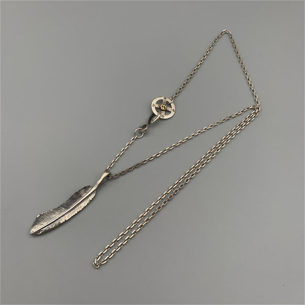 Goros Takahashi Silver Feather Charm Necklace Japan Fashion Necklaces Gift for BF