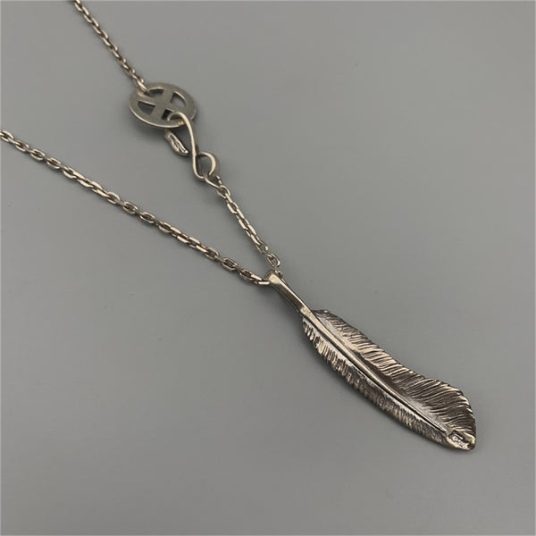 Goros Takahashi Silver Feather Charm Necklace Japan Fashion Necklaces Gift for BF