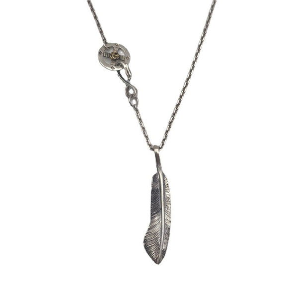 Goros Takahashi Silver Feather Charm Necklace Japan Fashion Necklaces Gift for BF
