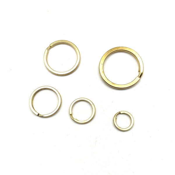 Copper Key Rings Split Ring Brass Connectors Flat Shape Keyring