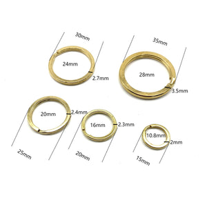 Copper Key Rings Split Ring Brass Connectors Flat Shape Keyring