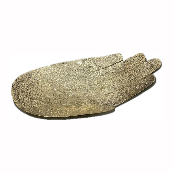 Golden Brass Hand-Shaped Tray - Unique Palm Sculpture Bowl, Modern Home Decor, Spiritual Altar Dish, Jewelry or Key Holder