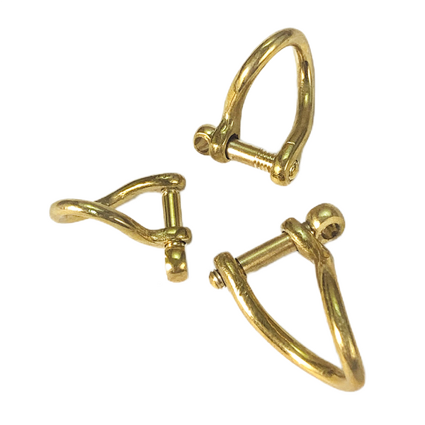 Brass Shackle Screw Clasp Anchor Bow Shackle Leather Keychain Hardwares