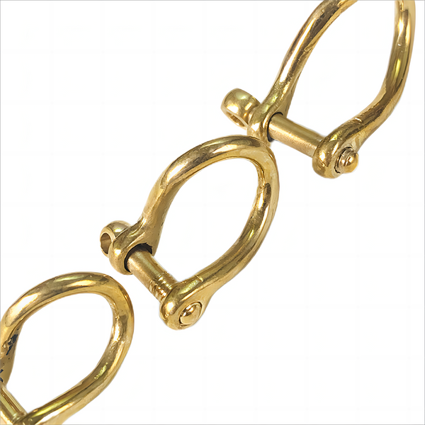 Brass Shackle Screw Clasp Anchor Bow Shackle Leather Keychain Hardwares