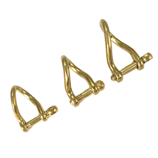 Brass Shackle Screw Clasp Anchor Bow Shackle Leather Keychain Hardwares
