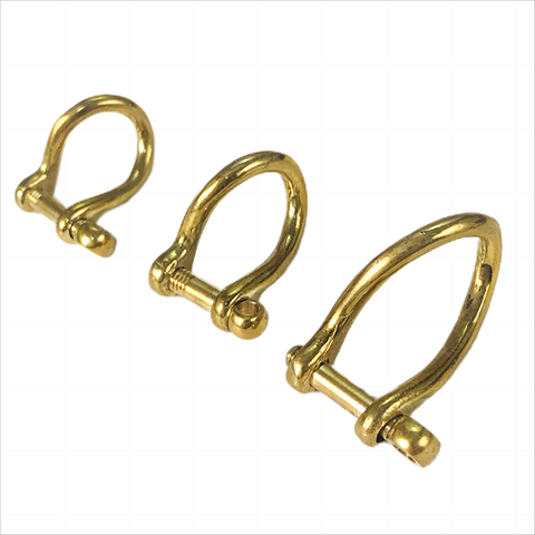 Brass Shackle Screw Clasp Anchor Bow Shackle Leather Keychain Hardwares