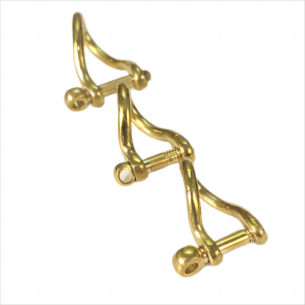 Brass Shackle Screw Clasp Anchor Bow Shackle Leather Keychain Hardwares