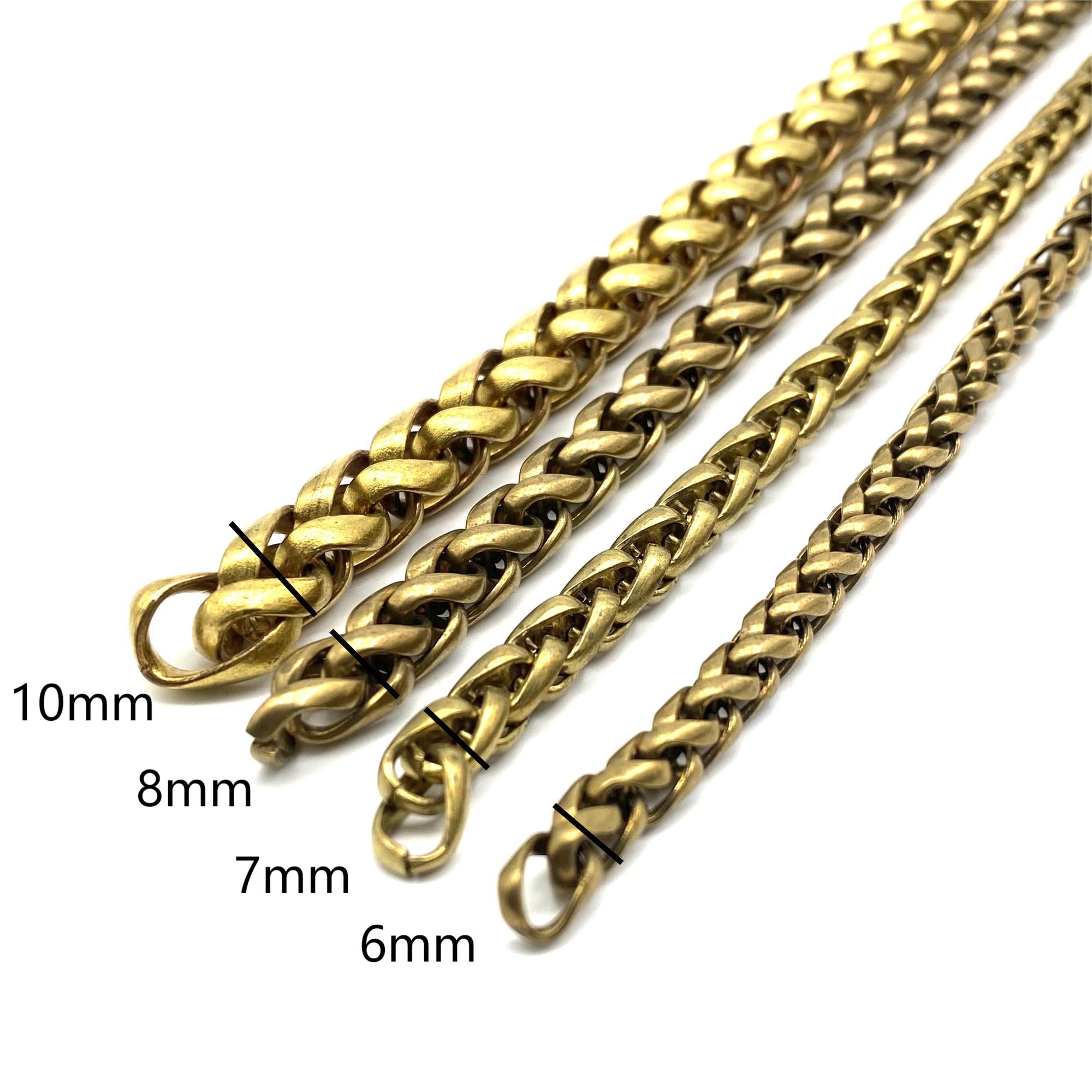 Brass Wheat Chain 4/6/7/8/10mm Plama Chains Handbag Chain Purse Chain