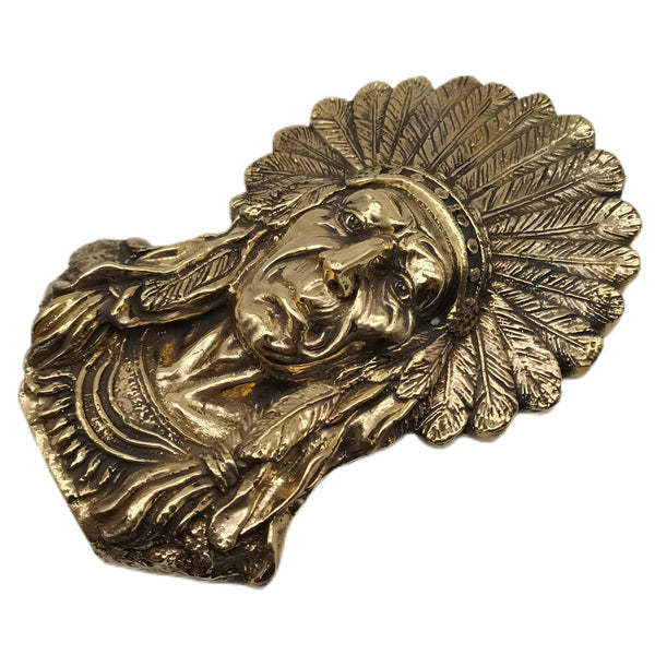Brass Indian Wall Sculpture Wall Decoration Statue Indian Chief House&Office Decor Figurine 