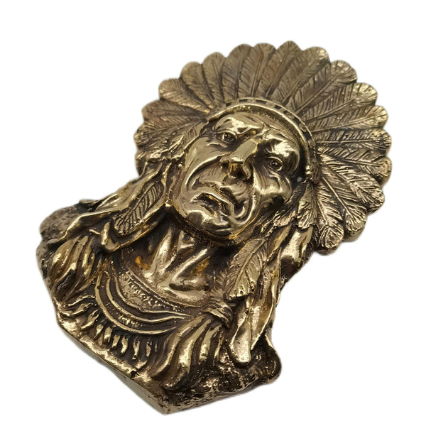 Brass Indian Wall Sculpture Wall Decoration Statue Indian Chief House&Office Decor Figurine 