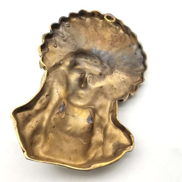 Brass Indian Wall Sculpture Wall Decoration Statue Indian Chief House&Office Decor Figurine 