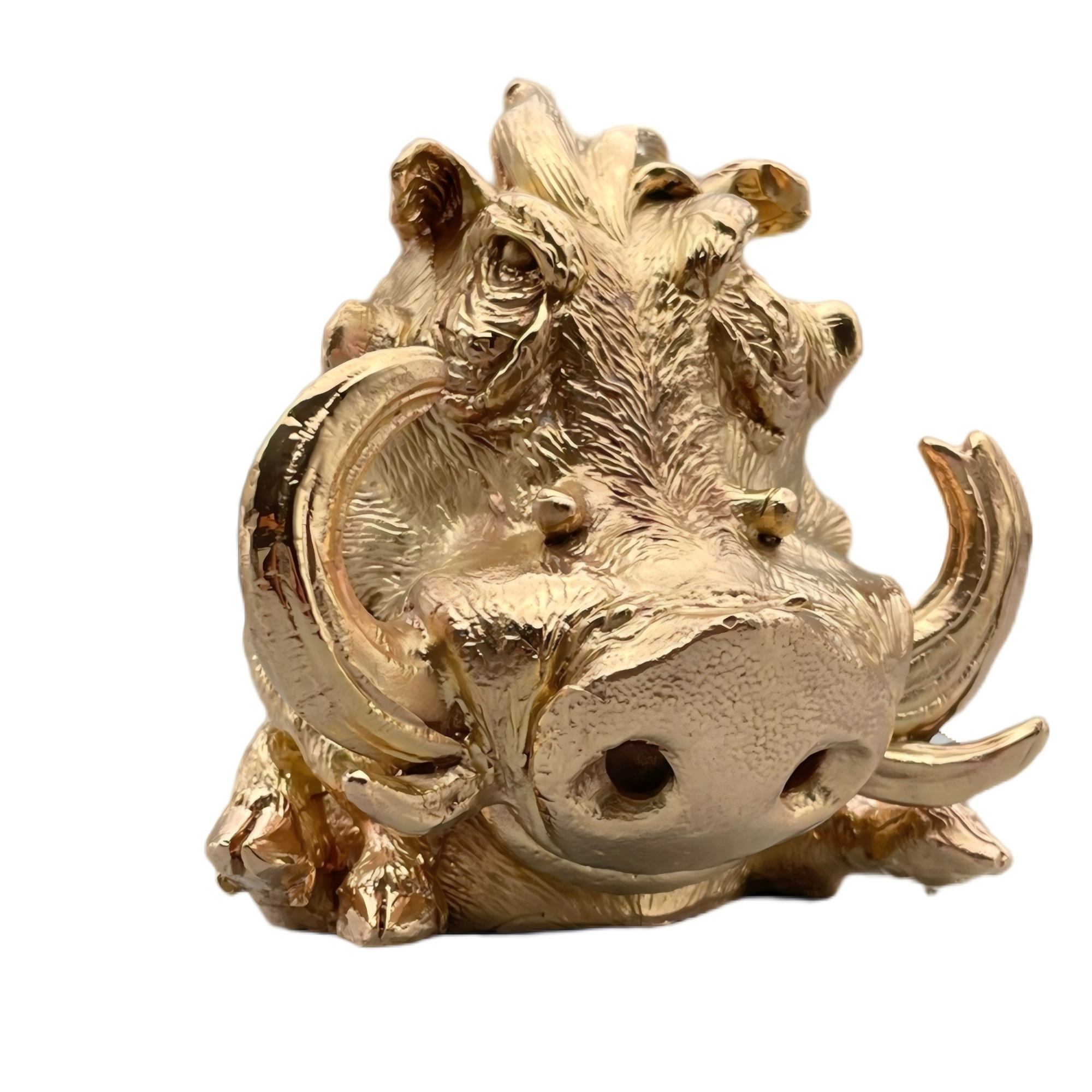 Brass Wild Boar Statue Handmade Warthog Sculpture Collectible Figurine Desk Decor Ornament