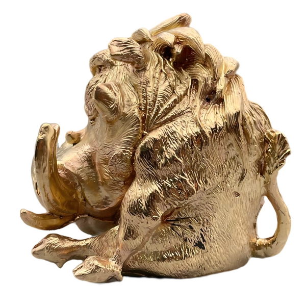 Brass Wild Boar Statue Handmade Warthog Sculpture Collectible Figurine Desk Decor Ornament