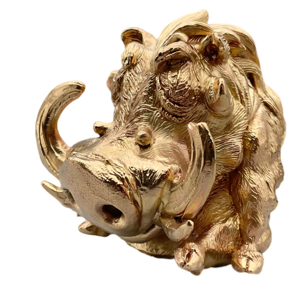 Brass Wild Boar Statue Handmade Warthog Sculpture Collectible Figurine Desk Decor Ornament