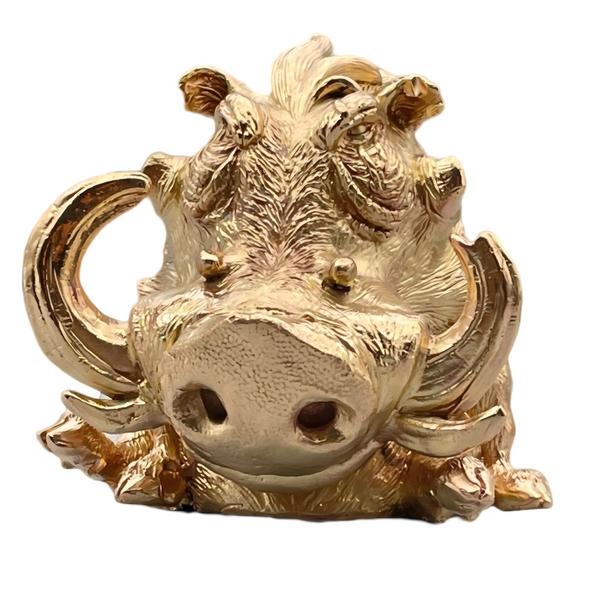 Brass Wild Boar Statue Handmade Warthog Sculpture Collectible Figurine Desk Decor Ornament