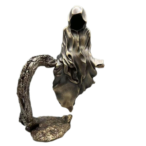 Bronze Sculpture Wizard Statue Creative Brass Art Ornaments Dark Nordic Wizard House&amp;Office Improvement Figurine