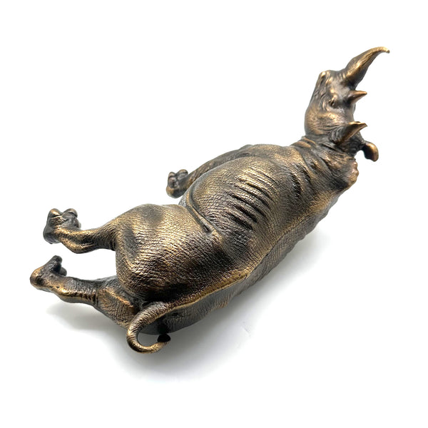 Bronze Rhino Brass Decor Ornament Rhinoceros Figurine Handmade Statue Gifts for House&Office Improvement