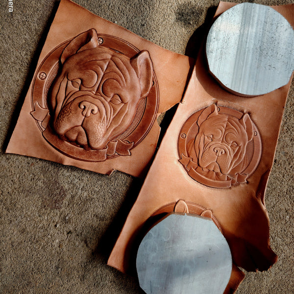 Leather Craft Shaping Mold,Bulldog Design,Leather Embossed Mold,Veg Tanned Cowhide Cold Press Stamp Mold